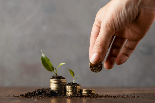 Persona planificando la inversión de su prima de servicios en un producto financiero seguro.